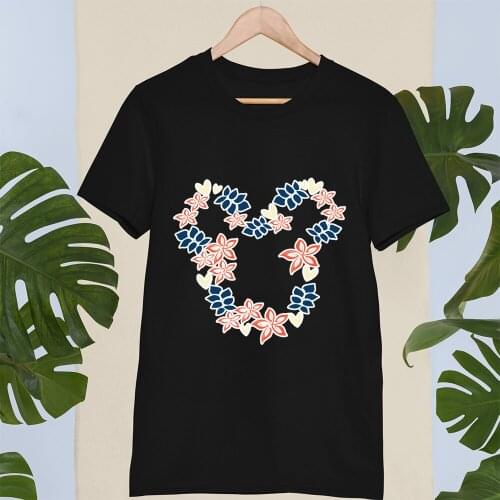 Disney Women T-shirts Kawaii Pattern Dropship Summer New Products Black White T Shirts Female Harajuku Outdoor Fashion Trend Top
