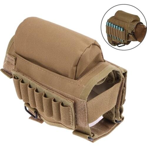 Canvas Tactical Rifle Cases Cheek Rest Riser Ammo Cartridges Hunting Carrier Pouch Round Cartridge Bag Shell Buttstock Ammo