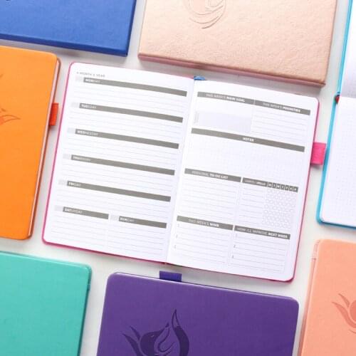 Classic office school leather hardcover agenda planner organizer fine student weekly monthly planner notebooks stationery