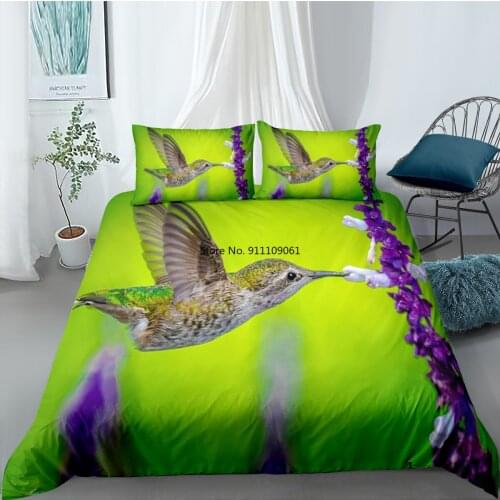 Birds Animals 3D Bedding Sets Duvet Cover Pillowcase Home Textiles Adult Children Parrots Bedding Set 2/3pcs King Size