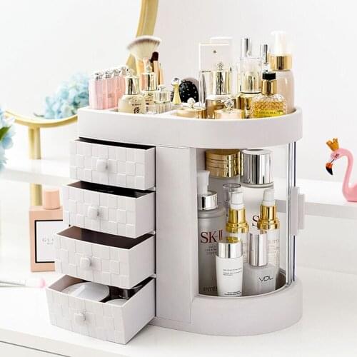 Cosmetic storage box storage drawer display box 180 degree rotation adjustable cosmetic box multifunctional cosmetic storage box