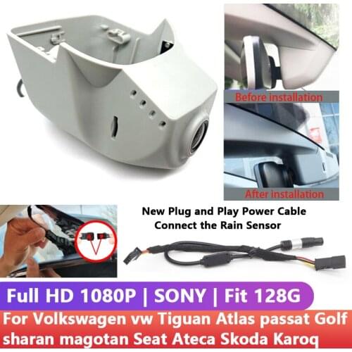 Easy to install Car DVR Dash Cam Camera HD CCD For Volkswagen vw Tiguan Atlas passat Golf sharan magotan Seat Ateca Skoda Karoq
