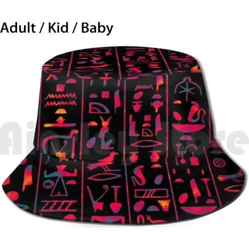 Hieroglyphics Hot Sun Hat Foldable UV Protection Egypt Egyptian Hieroglyphic Hieroglyphics Ancient Vintage Old
