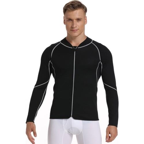 Men Sweat Neoprene Weight Loss Sauna Suit Workout Shirt Body Shaper Fitness Jacket Gym Top Clothes Shapewear Long Sleeve
