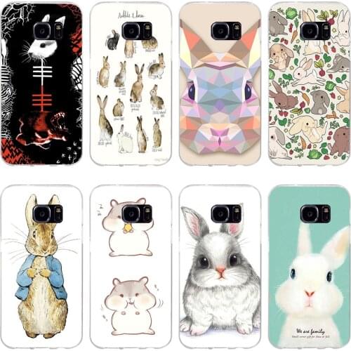 16H Cartoon Art Cute Rabbit Soft TPU Silicone Cover Case for samsung Galaxy s6 s6 s7 edge s8 s9 plus case
