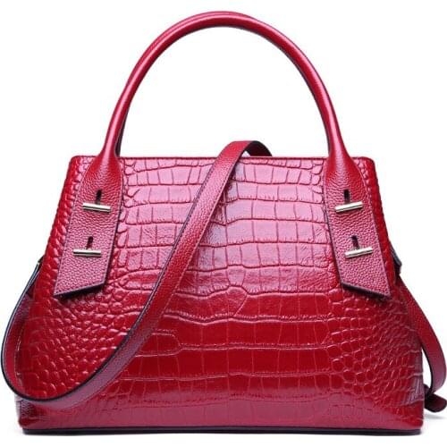 New Fashion Alligator Women Handbags Cow Genuine Leather Ladies Shoulder Bags Female Real Leather Brand Luxury Crossbody Bag