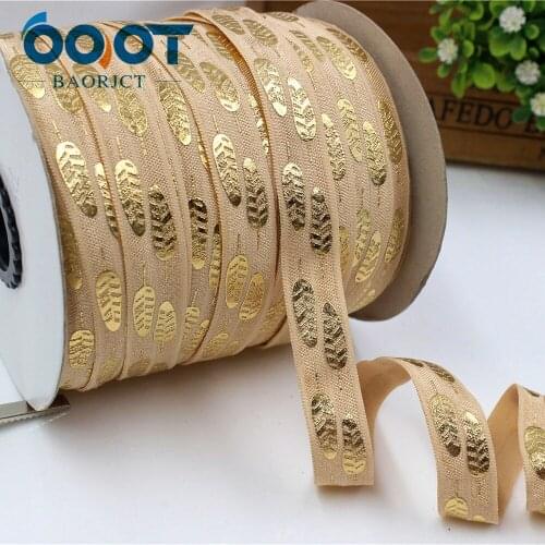 OOOT BAORJCT,1762815, 5/8'' 16MM Bronzing elasticity Ribbon , 10 yards DIY handmade hair accessories Material , free shipping