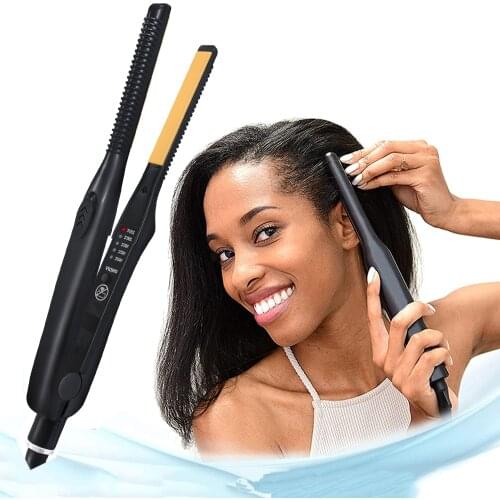 Professional Hair Straightener Mens Hair Curls 2 In 1 Flat Iron Hair Crimper Short Hairstyling Tools Straightening Curling Iron