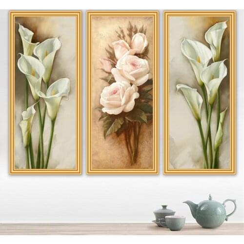 Sale 5D Diy Diamond Painting Flowers Cross Stitch Kits Full Drill Square Embroidery Mosaic Art Picture of Rhinestones Gift