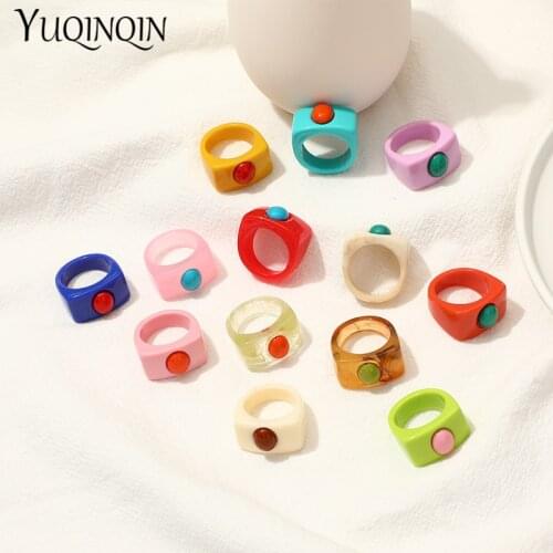 Multicolor Minimalist Punk Finger Rings for Teen Girls Vintage Accessories Korea Elegant Ladies Wedding Rings for Women Fashion