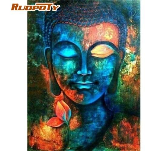 RUOPOTY Oil Painting By Numbers For Adults Sakyamuni Figure Paints Kits Unique Gift DIY Framed Modern Home Decor Wall Photo