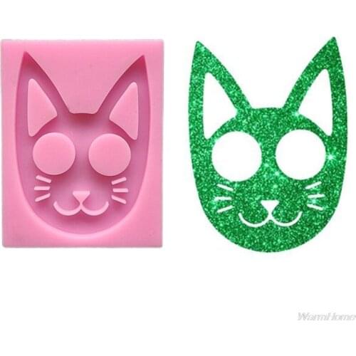 Silicone Mould Super Glossy Self-defense Cat Keychain Pendant Casting Clay Crafts Making Crystal Epoxy Resin Mold F25 21