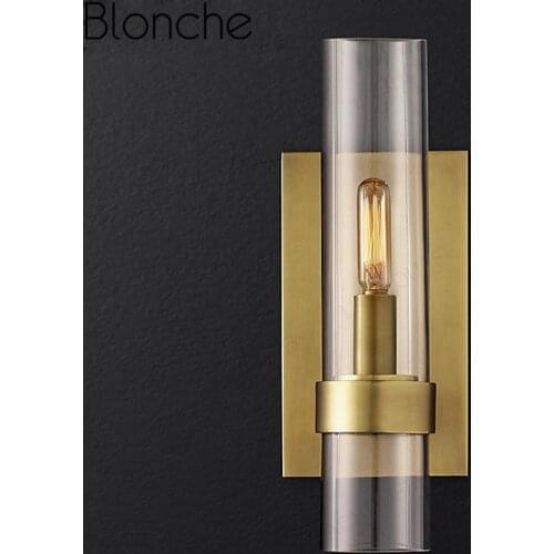 Nordic Glass lampshade Wall Sconces Post Modern Led Wall Lamps for Bedroom Corridor Bathroom Sconce Wall Lights Vintage Fixtures