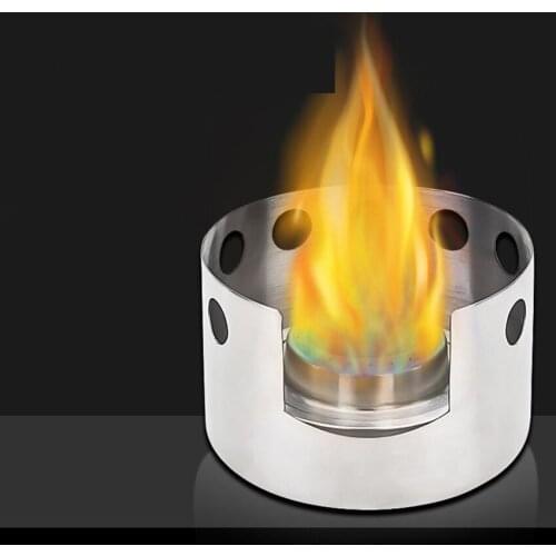 Mini Alcohol Stove for Backpacking, Lightweight Stainless Steel Burner Stove with Stand for Camping Hiking Cooking Picnic