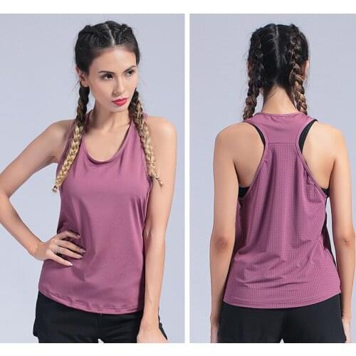 Sports Vest Female Loose Outer Wear H-Yoga Blouse Sleeveless Quick-Drying T-shirt Running Fitness Blouse
