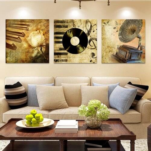 Vintage Poster Musical Instrument Home Decor Wall Pictures For Living Room Canvas Painting Wall Art Canvas Prints Picture HY96