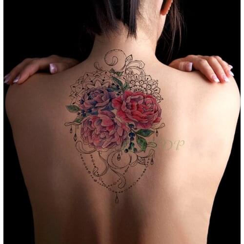 Waterproof Temporary Tattoo Sticker water ink flower totem diamond necklace tattoos fake tatto flash tatoos for girl women men
