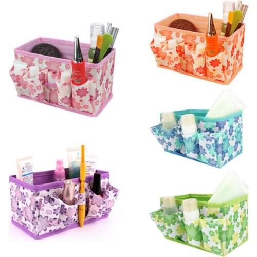 High Quality Women Folding Multifunction Make Up Storage Box Holder Container large capacity Desktop Box Cosmetics Organizer