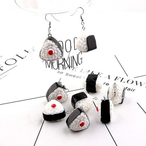 10pcs Cute 3D Sushi Rice Resin Charms Findings Simulation Food Pendants Keychain Necklace Floating Diy Earring Jewelry Accessory