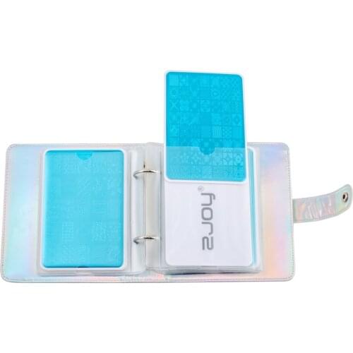 20Slots PU Leather LaserNail Plates Holder Storage Bag Nail Art Stamping Double layer Image Plate Organizer Empty Case