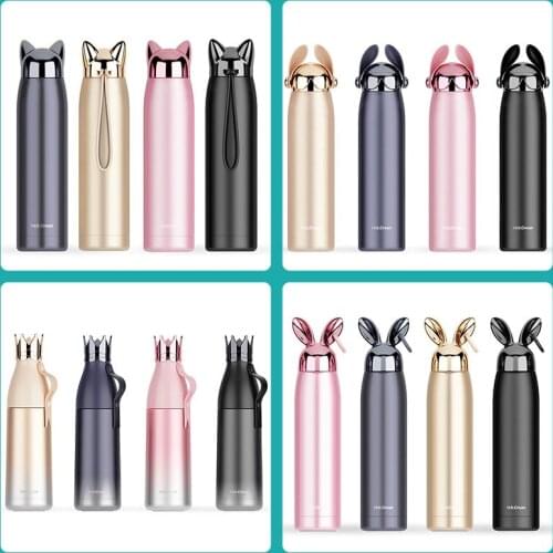 3D Crown Cartoon Thermos Cup Student Home Outdoor Boutique Handy Water Cup Kitchen Gadgets