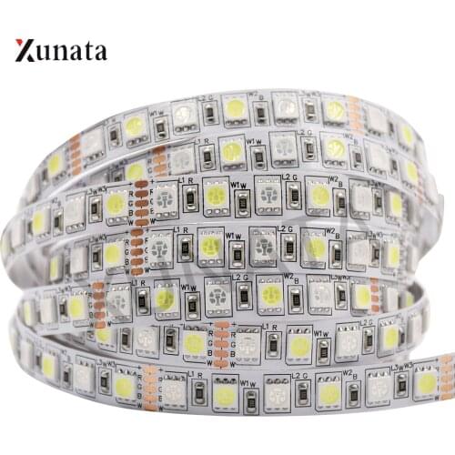 5m 12V SMD5050 60LEDs/m LED Strip Flexible LED Tape Waterproof White Warm White RGB RGBWW RGBW LED Ribbon LED Light Rope Strip