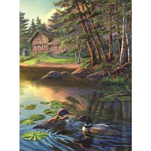 New 5D DIY Diamond Painting Full Square/Round Diamond Embroidery Animal "Wild Duck" Mosaic Painting Decoration Home Crafts TY366