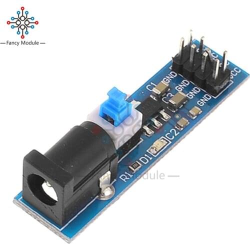 AMS1117 5V AMS1117-5V Power Supply Module Self-locking Switch Output Voltage Interface Power Indicator DC Jack Module