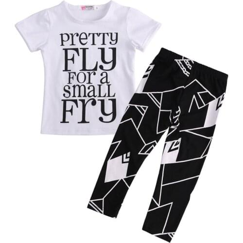 Free shipping Toddler Kids Baby Boys clothes Cute Short Sleeve letter print pullover T-Shirts Geometry Pants 2pc newborn outfits