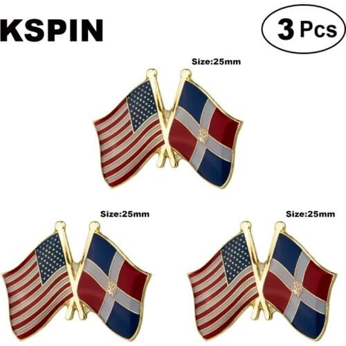 U.S.A.& Dominican Rep. Frendship Lapel Pin Brooches Pins Flag badge Brooch Badges