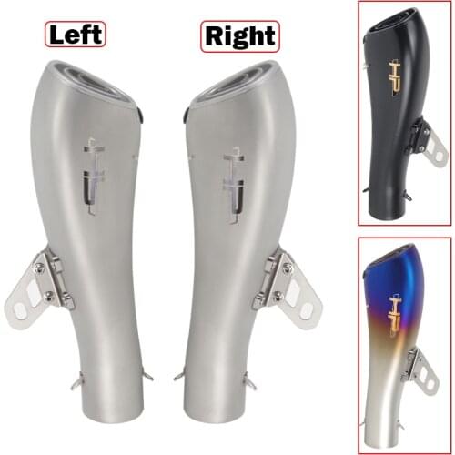 60.5/51mm universal motorcycle exhaust muffler HP dual side left escape moto for cafe racer ninja 250 mt07 R6 S1000RR ER6N fz1