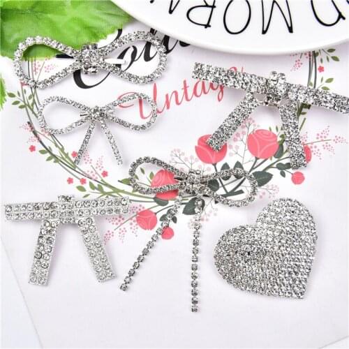 15Pcs Elegant Fashion Crystal Brooches Pins Rhinestone Dress Decoration Cute Bow Buckle For Collar Women Girl Clothing Ornament