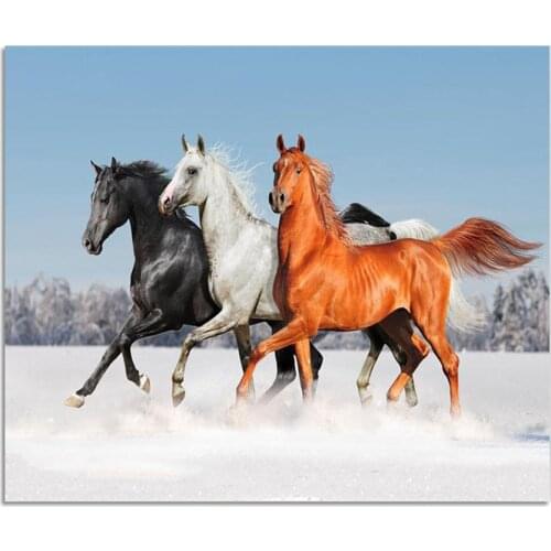 Fine Horse 3D DIY Diamond Painting Cross Stitch Wall Sticker Diamond Embroidery Square Crystal Mosaic Pictures Stickers
