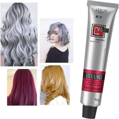 Fashion Hair Dye Cream Natural Hair Color Wax Smoky Gray Punk Style Light Grey Unisex Hair Dye Permanent Beauty Hair Salon