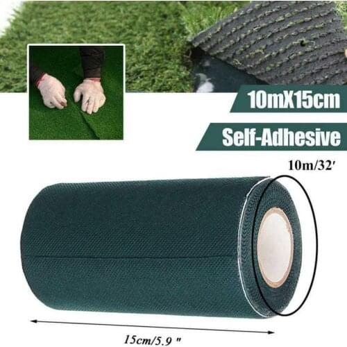 10mx15cm Artificial grass joint tapes DIY Self Adhesive Outdoor Garden Green Synthetic Lawn Carpet Grass Jointing Seaming Tapes