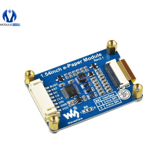 1.54 Inch e-Paper Module E-Ink Display Screen 2 Color Black White SPI Wide Viewing Angle Supports Partial Refresh