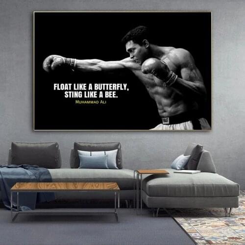 Muhammad Ali Motivational Quote Wall Art Pictures Canvas Painting Inspirational Sport Posters Cuadros Prints Home Modern Decor