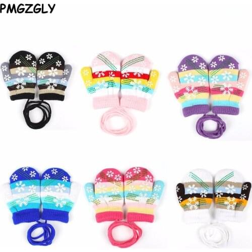 New Children Gloves Autumn Winter Kids Warm Gloves Boys Girls Soft Mittens Snowflake Stripe Products Baby Accessories Gloves