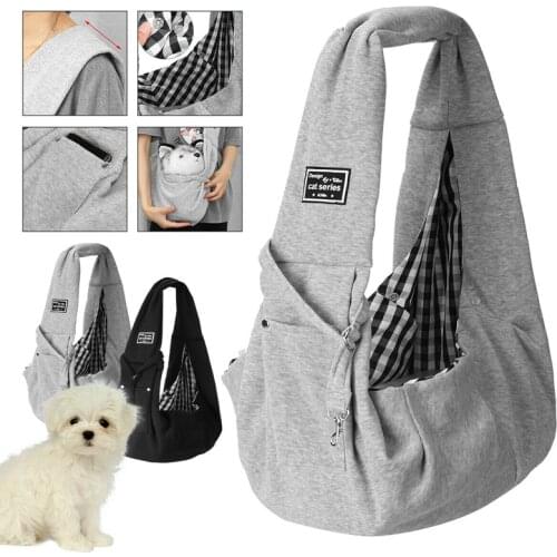 Pet Carrier Hands Free Sling Shoulder Chest Bag With Small Pocket Safety Latch Outdoor Dog Cat Supplies Travel Pouch