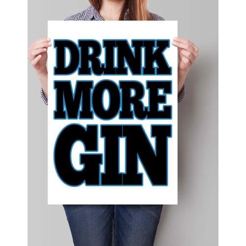 Drink More Gin Typography home Wall Art Decoration Typographic Print Drinking Kitchen Decor Apartment canvas art print painting