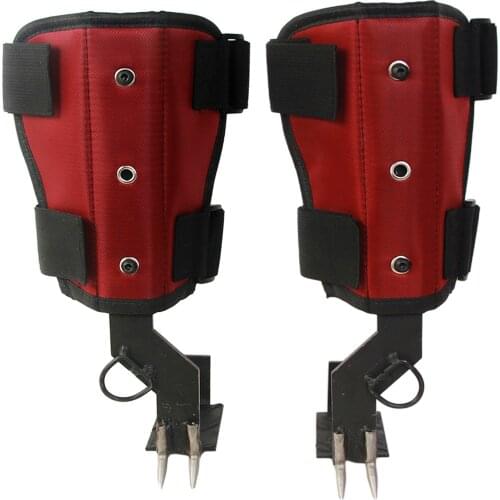 Portable 2 Gears Tree Climbing Spike Set Adjustable Thickened Steel Climbing Training Equipment Lanyard Rope Pedal for Jungle