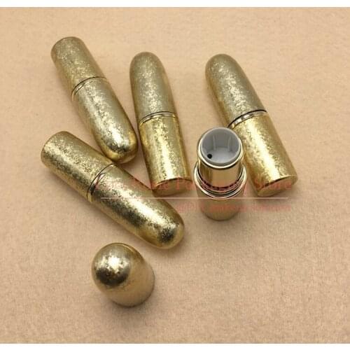 30 pieces/lot) Empty Lipstick Tube bullet shaped Lipstick tubes hot selling Shiny Gold Lip Balm tubes diameter 12.1mm