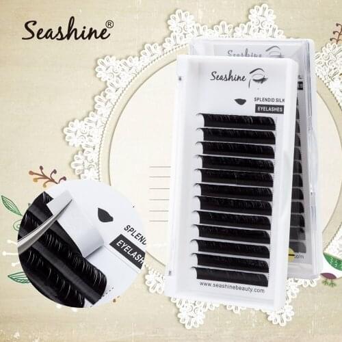 Seashine 50Trays Russian Volume Lash Extensions L Curl 0.05mm Thickness Individual Lashes Natural Soft Eyelashes Extensions