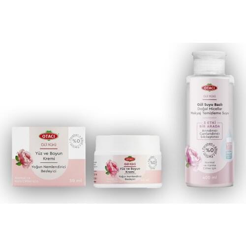 Rose Dry Rose Water-Based Natural Micellar Make-Up Cleansing Water + Rose Dry Face and Neck Cream