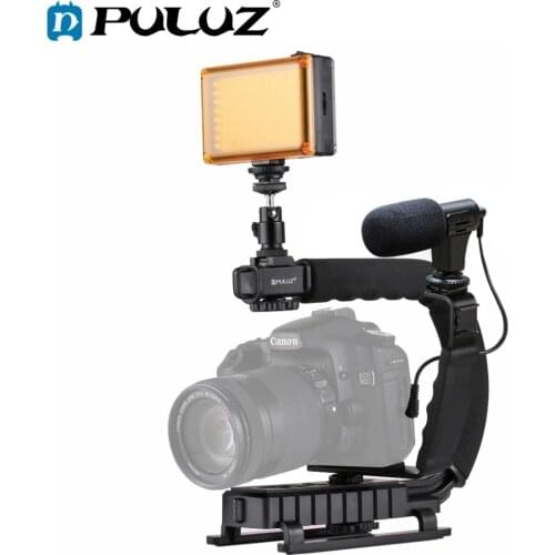 PULUZ For Steadycam U-Grip C-shaped Handgrip Camera Stabilizer w/h Tripod Head Phone Clamp adapter for Steadicam DSLR Stabilizer