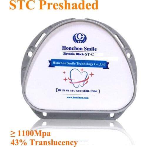 1 Piece STC 89x71x16mm Dental Milling Zirconia Block Precolored Super Translucent Zirconia Disc