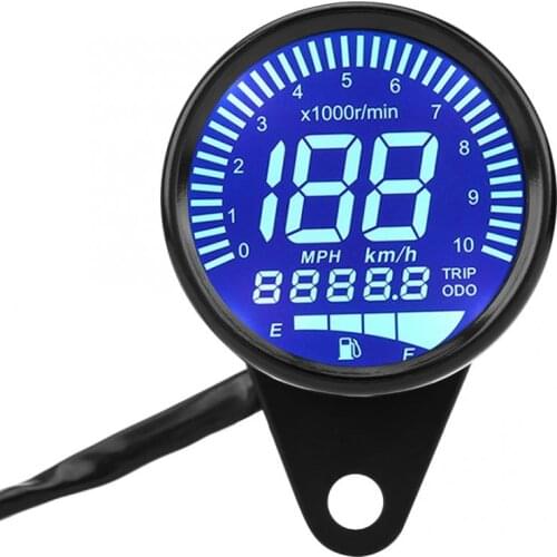 Universal Motorcycle LED Digital Speedometer Tachometer Speed Gauge Oil Level Meter Instruments Black motorsiklet aksesuarlari