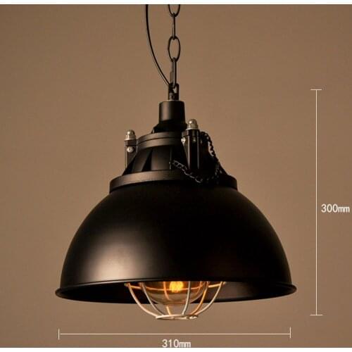 Vintage Wrought Iron Lid Pendant Lights Black Industrial Ceiling Pendant Lamps Loft Light Fixture For Restaurant Kitchen