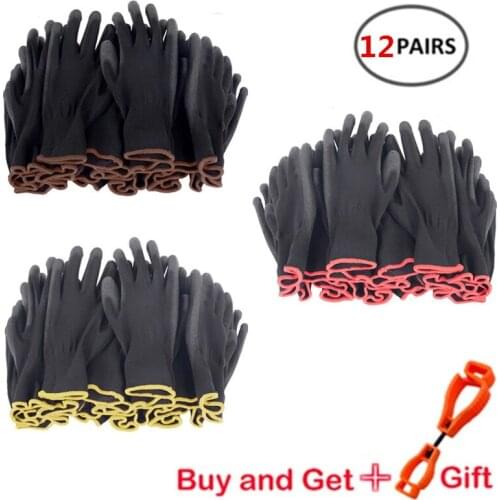 Safety gloves are suitable for construction and maintenance vehicles PU and palm coated gloves Nitrile safety coated work gloves