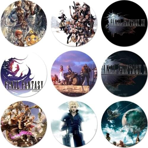 58mm Final fantasy Icons Pins Badge Decoration Brooches Metal Badges For Clothes Backpack Decoration